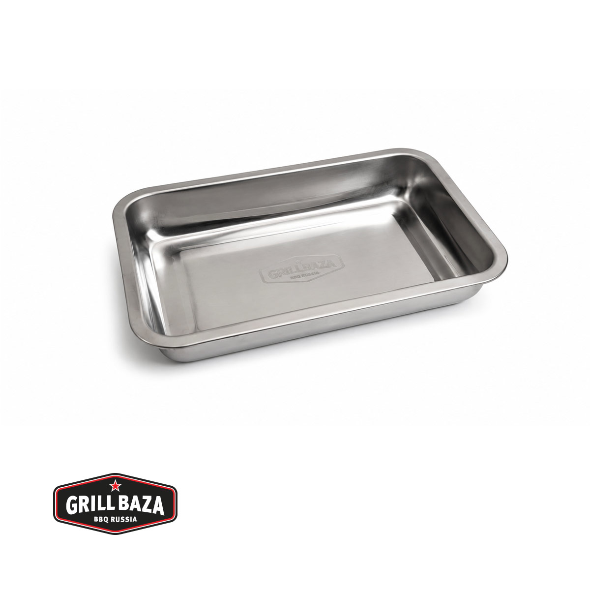 bz0039-01 Поддон для гриля Grillbaza, 32 x 22 x 4,8 см, малый, нерж. - Image 1